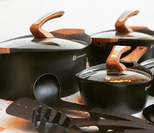 Набір каструль з кришками та сковорідкою Edenberg EB-9184, 15 предметів із мармуровим покриттям - фото 6