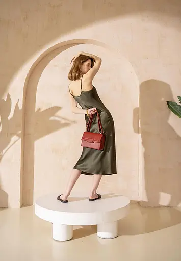 Жіноча шкіряна сумка Kelly червона - фото 10