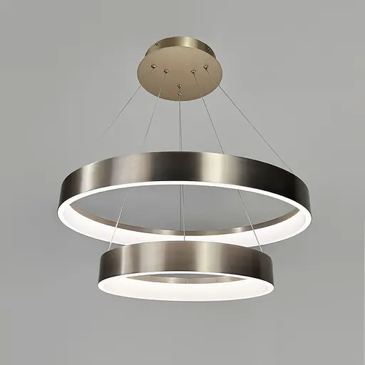 Современная кольцевая люстра в двойном сатиновом каркасе Ø 60+40 см | Line F | Ст. MJ262-600+400 Carmine - фото 4