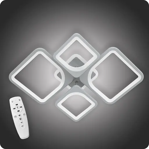 Люстра світлодіодна 517 Dlight 3color з пультом 100Вт Сірий (01980) - фото 2