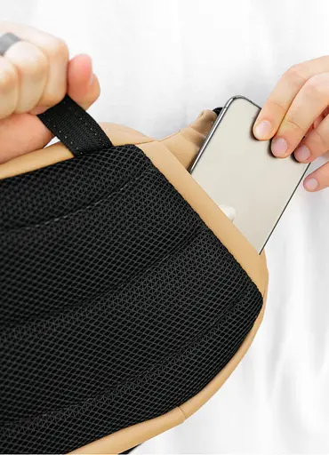 Большая мужская сумка бананка Sambag DynamicDart бежевая 38 × 21 × 7 см (80411026m) - фото 9