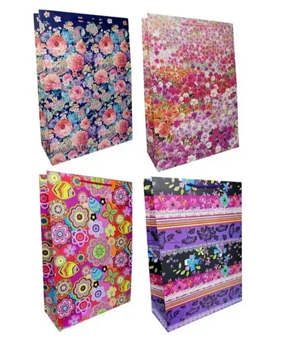 Подарунковий пакет "Квітковий" 35х53х14см, набір з 4-х штук 9547