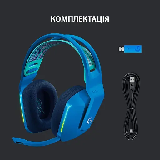 Бездротова гарнітура Logitech G733 Lightspeed Wireless RGB Blue (981-000943) - фото 6