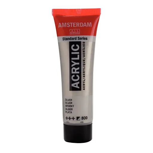 Краска акриловая AMSTERDAM (800) Серебряный 20 мл Royal Talens - фото 1