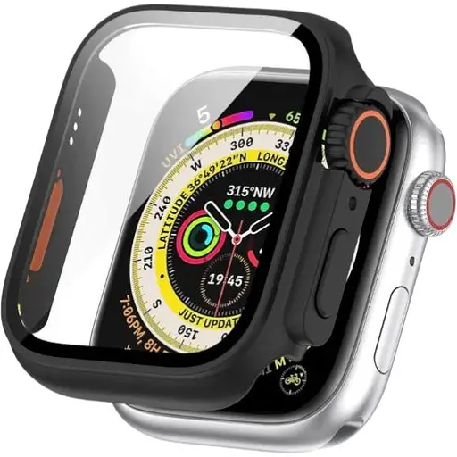 Чехол-накладка DK для Apple Watch 44mm (Series 4 / 5 / 6 / SE1 / SE2) Пластик Ultra Soft-Touch Glass (black)
