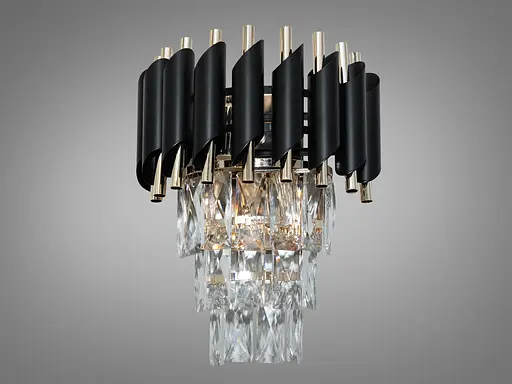 Хрустальный настенный светильник в спальню, 2 лампы - фото 1