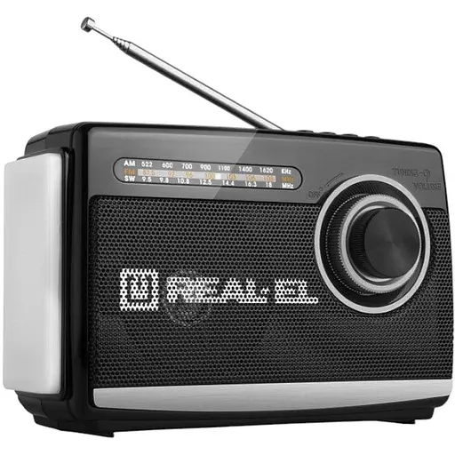 Радіоприймач портативний Real-EL X510 Black з ліхтариком