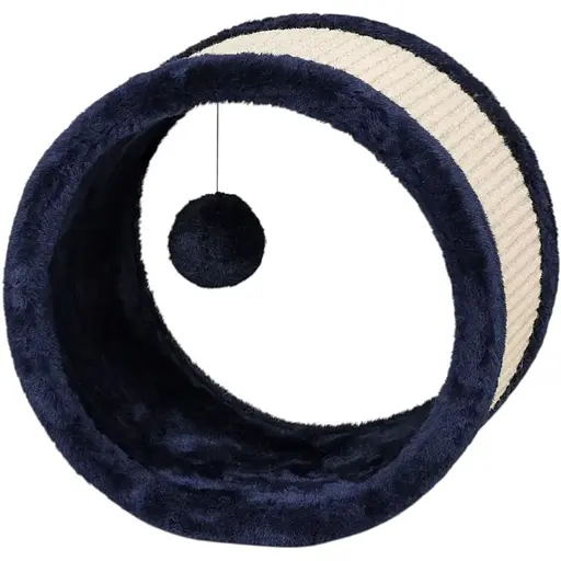 Дряпка Trixie для котів кругла з іграшкою плюш и сизаль 23 на 20 см синьо-бежева [CD] - фото 1