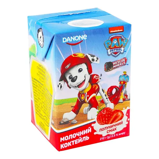 Коктейль молочный Danone ДанКоллекция клубника 2.5% 212 г