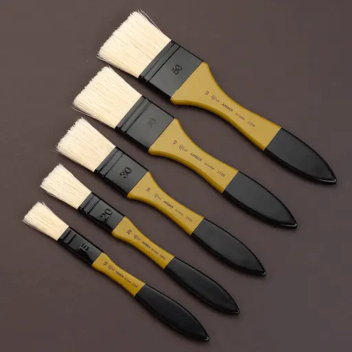 Пензель щетина флейц AMBER 2306 №15 коротка ручка Rosa - фото 3