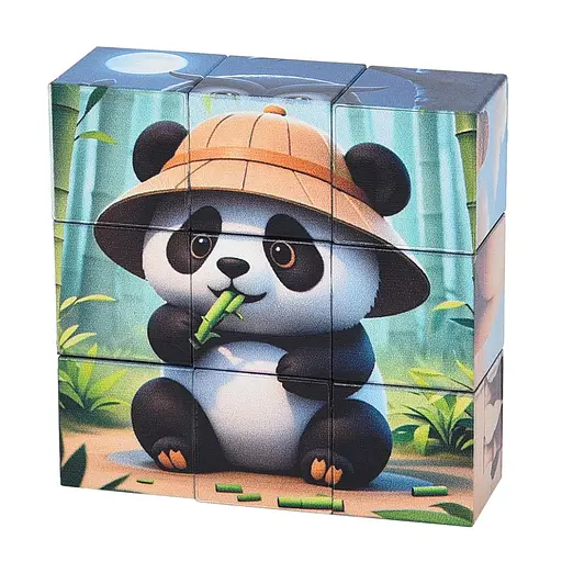 Дитячий магнітний кубік-пазл "Дикі тварини" Bambi CL325-2, 3 х 3 - фото 1