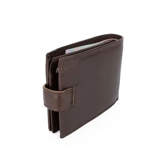 Портмоне мужское кожаное SU822 Virginia Conti на кнопке коричневое - фото 6