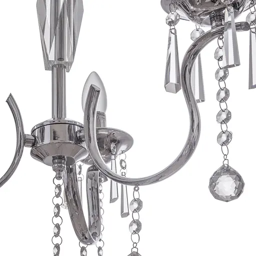 Люстра свеча Brille подвесная хрустальная E14 60W CH (BR-01313S/3) - фото 5