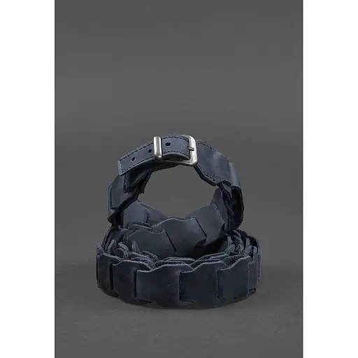 Женский кожаный бохо-ремень BlankNot Crazy Horse синий  - фото 6