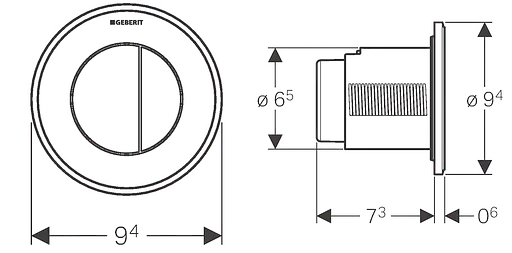Пневматична клавіша змиву Geberit Type10 чорна 116.055.KM.1, Чорний - фото 3