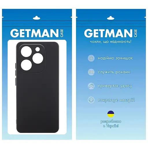 Чохол TPU GETMAN Liquid Silk Full Camera для Infinix Hot 40i Чорний / Black - фото 2