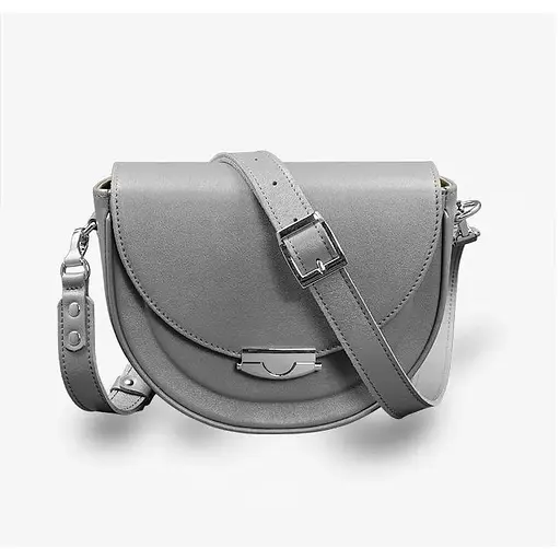 Жіноча шкіряна сумка Kira сіра - фото 1