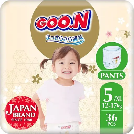 Упаковка трусиков-подгузников Goo.N Premium Soft 5 XL (12-17 кг) 72 шт. (36 шт. х 2 шт.) - фото 2