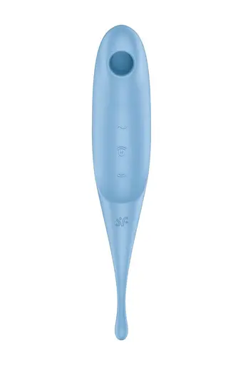 Вакуумний стимулятор клітора з вібрацією Satisfyer Twirling Pro блакитний - фото 2