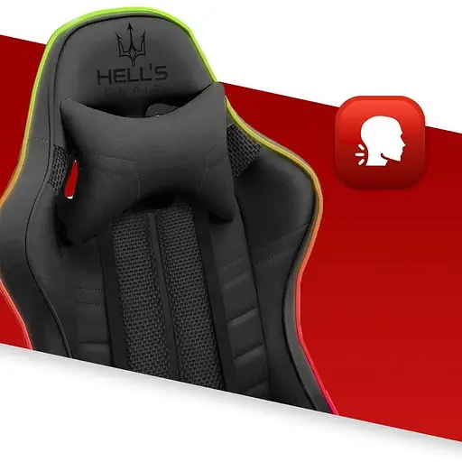 Компьютерное креслоHell's Chair HC-1004 Black Led (ткань) - фото 5