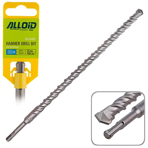 Бур по бетону Alloid Building Tools SDS-plus S4 25x450 мм (FH-25450) - фото 1