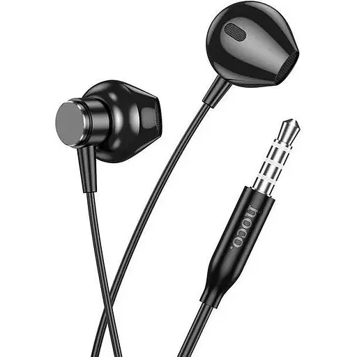 Дротові навушники Hoco M125 Smart metal універсальні earphones with microphone, 3.5mm, 1.2m, black