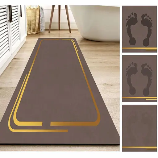 Набор диатомитовых ковриков для ванной и кухни Aquarius 50х80 см/50х120 см Коричневый Мрамор - фото 3