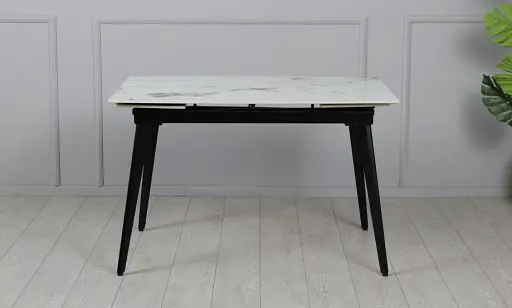 Стіл Prestol Люкс білий глянець 1200/1800х800х760 чорні ноги - фото 3