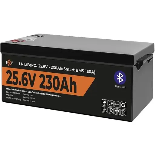 Акумулятор LogicPower LiFePO4 24V 25.6V/230Ah/5888Wh (30384) [125763]