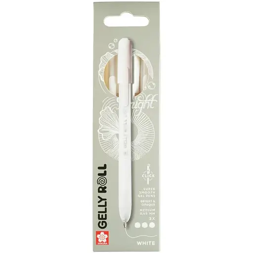 Набор гелевых ручек Sakura Classic Medium (0.8) Белая 3шт. автоматическая - фото 3