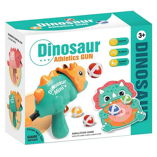 Интерактивная игра Dinosaur Athletics Gun на липучках + мишень Green - фото 6