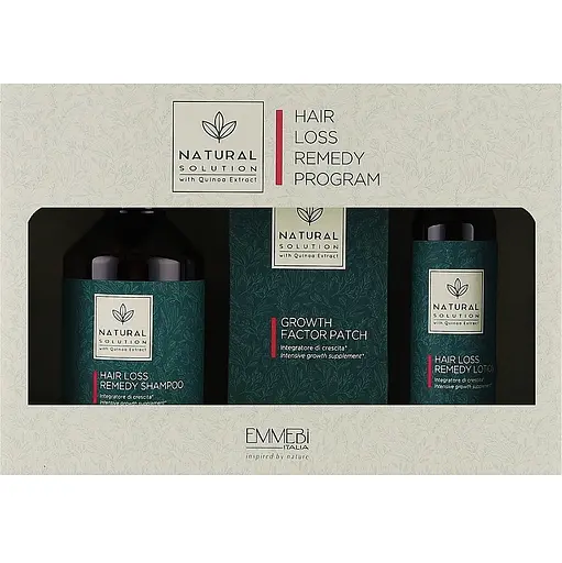 Набір Контроль втрати волосся Emmebi Italia Natural Solution Hair Loss Remedy Programm (shm/250ml + lot/100ml + patch/30pcs)