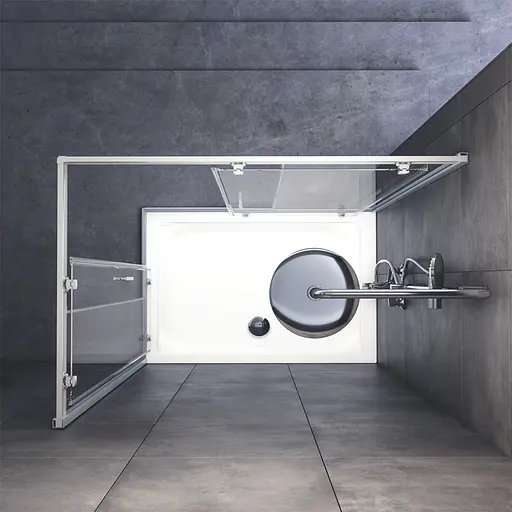 Душевая кабина Am.Pm Gem Twin Slide 120x80 см прозрачное стекло хром W90UG-404 -120280-MT, Универсальная, прозрачная, хром - фото 4