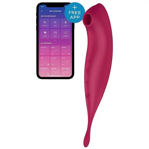 Вакуумний вібратор Satisfyer Twirling Pro+ Червоний - фото 2
