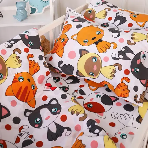 Комплект постільної білизни MirSon Бязь 20-0035 Colored kittens 143х210 білий (2200010269611) - фото 3