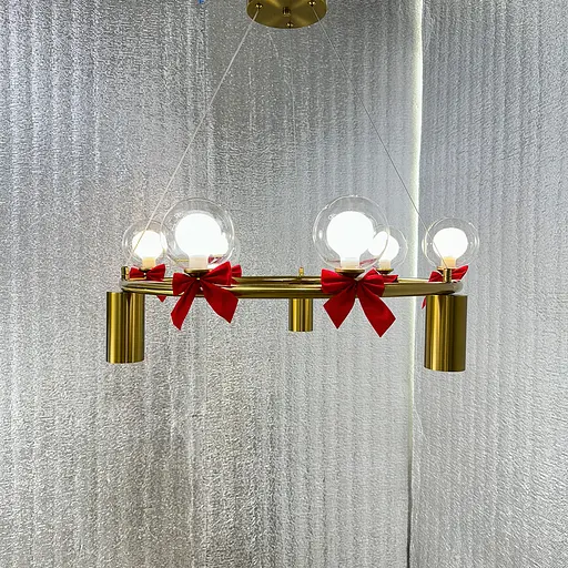 Підвісна люстра-кільце на 6 плафонів та 3 споти d 60 | Арт. SG 46-750 GD | Line F - фото 8