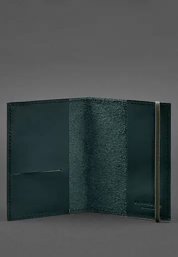 Кожаная обложка для паспорта 1.0 зеленая - фото 4