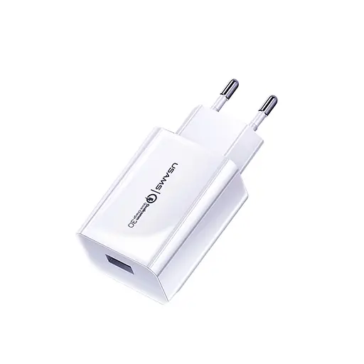МЗП USAMS US-CC083 T22 Single USB QC3.0 Travel Charger (EU) Білий