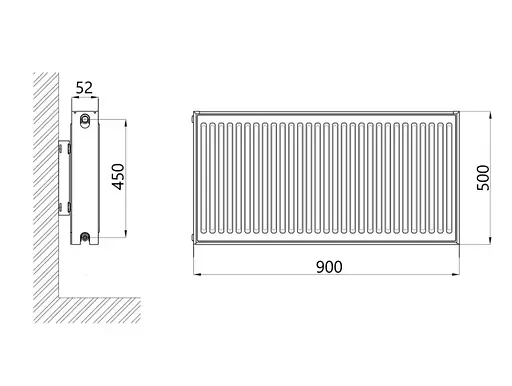 Радіатор сталевий Thermo Alliance IMAS 11 тип 500x900 мм бічне підключення (TAI11500900K) - фото 2