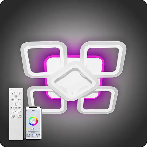 Люстра світлодіодна 517 Light 3color з пультом 90Вт Білий (01844) - фото 1