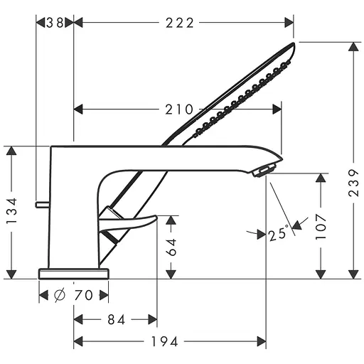 Смеситель для ванны Hansgrohe Mertis на 3 отверстия хром 31190000 Хром - фото 4