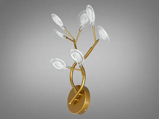 Унікальне бра в спальню Світлячок, 7 ламп, золото сатин - фото 2