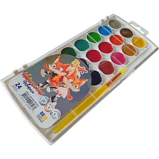 Набір акварельних фарб Rudix 24 кольори з пензликом - фото 2