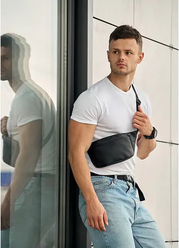 Чоловіча сумка на пояс (бананка) Sambag 22х12х4 см sum0011060 - фото 3