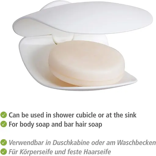 Настінна мильниця WENKO Turbo-Loc® Sora, не вимагає свердління отворів у ванній та душі, для твердого мила - фото 5