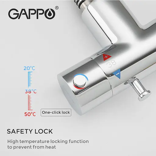 Набір гігієнічного душу прихованого монтажу Gappo G7290 з термостатом та гачком, хром, Хром - фото 3