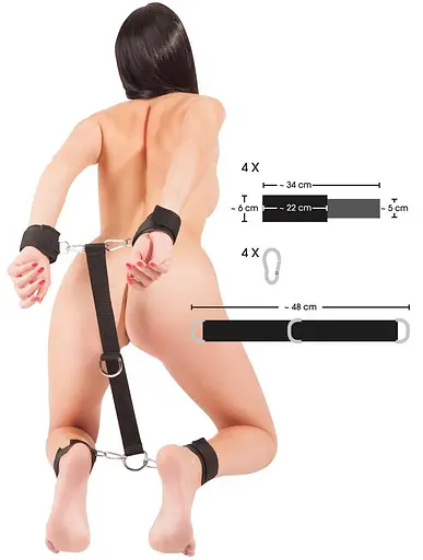 Фіксатори для рук та ніг Bad Kitty Hand-Fussfessel чорний - фото 4
