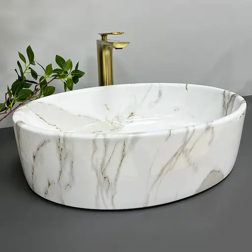 Умивальник VBI Cefalu aiax накладний VBI-015401, Мармур - фото 3