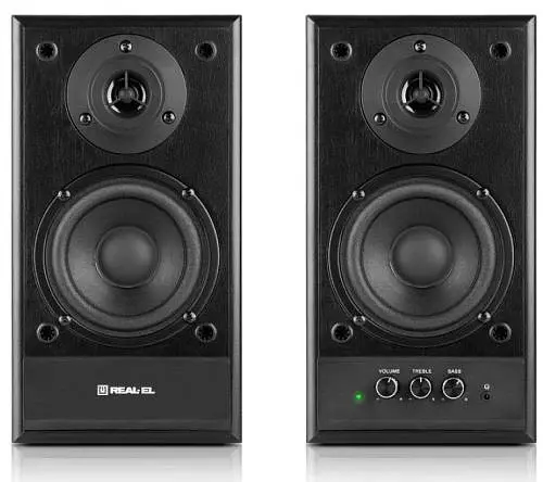 Колонки 2.0 REAL-EL S-305 Black, 2 x 20 Вт, МДФ, живлення від 220V, керування спереду - фото 9