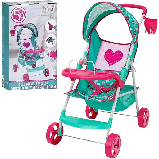 Візочок прогулянковий для ляльки 58,5х49х34,5см, кошик, підсклянник T715057